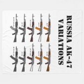 ロシアのAK-47バリエーション フリースブランケット (正面(横))
