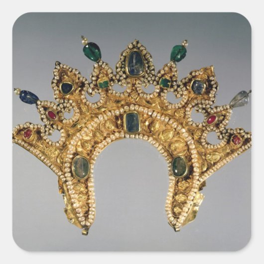 ロシアのdiadem、金ゴールドセット真珠 スクエアシール (正面)