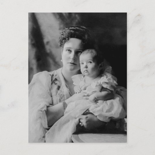 ロシアのTsarina Alexandra & Tsarevch Alexis ポストカード (正面)