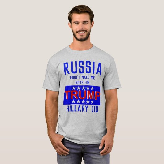 ロシアは私を切札ヒラリーのために投票させます Tシャツ (正面フル)