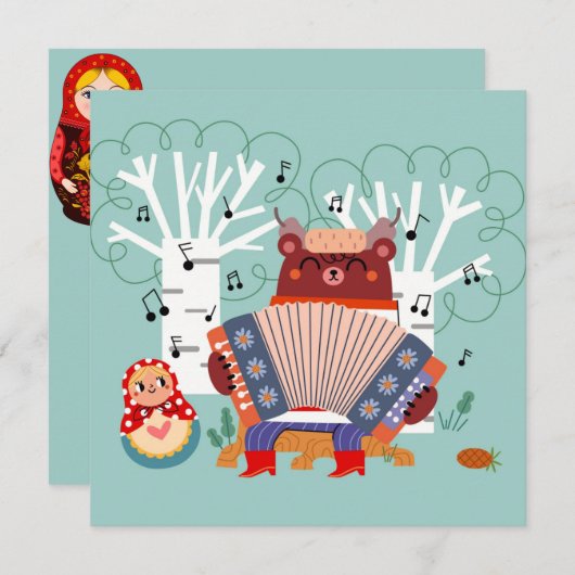 ロシアをテーマにしたノートカード シーズンカード (正面/裏面)