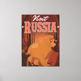 ロシアを訪ねて ビンテージ旅行ポスター カートゥーン キャンバスプリント