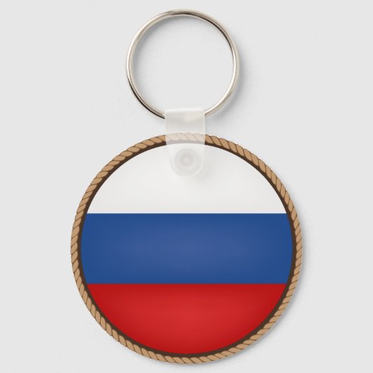 ロシアカッコいい国旗のシール キーホルダー (正面)