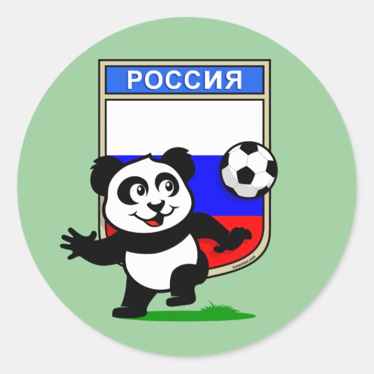ロシアサッカーパンダ ラウンドシール (正面)
