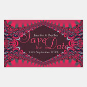 ロシアナ王室のレース日付ステッカーを保存 長方形シール (正面)