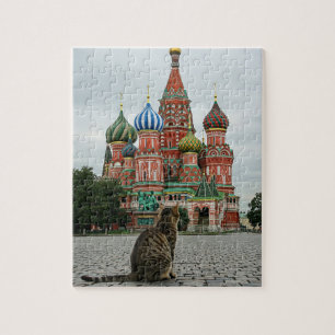 ロシアモスクワ旅行で猫 ジグソーパズル