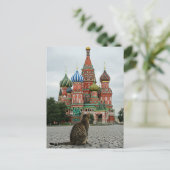 ロシアモスクワ旅行で猫 ポストカード (スタンド正面)