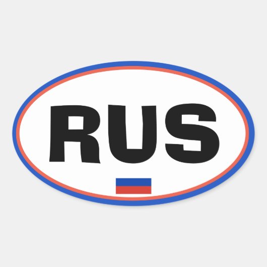 ロシアユーロスタイルオーバルステッカー 楕円形シール (正面)