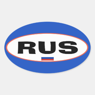ロシアユーロスタイルオーバルステッカー 楕円形シール