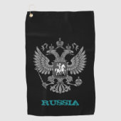 ロシアロシアのの金と紋章 ゴルフタオル (正面)