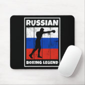 ロシアロシアのボクサーの旗付きボクシング伝説 マウスパッド (マウス)