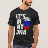 ロシアロシアの国旗それは私のDNAクリスマスプレゼントにある Tシャツ (正面)