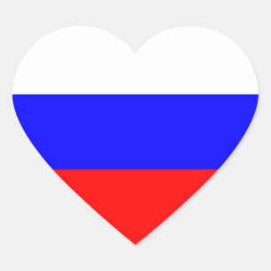 ロシアロシアの国旗 ハートシール