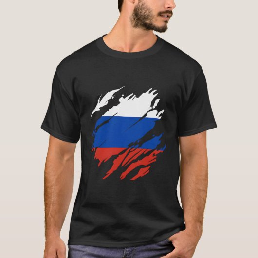 ロシアロシアの国旗 Tシャツ (正面)