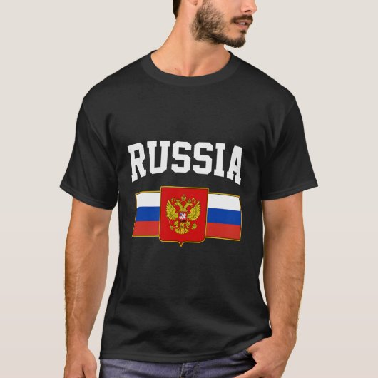 ロシアロシアの国旗 Tシャツ (正面)