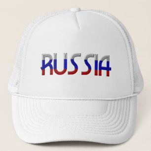 ロシアロシアの旗色タイポグラフィ キャップ