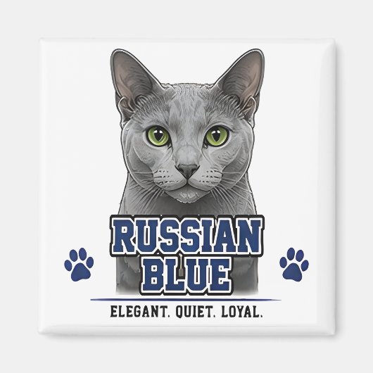 🐾 ロシアンブルーが大好き 🐾 マグネット (正面)