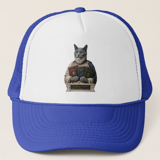 ロシアンブルーとアリストテレスの猫 キャップ (正面)
