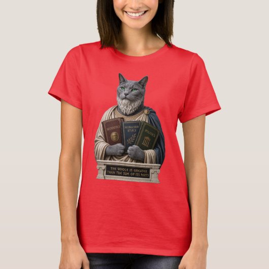 ロシアンブルーとアリストテレスの猫 Tシャツ (正面)