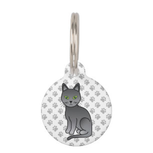 ロシアンブルーのかわいいキャラクター猫とペットの情報 ペット ネームタグ
