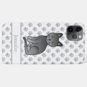 ロシアンブルーのかわいいキャラクター猫イラストと名前 Case-Mate iPhoneケース (裏面(横))