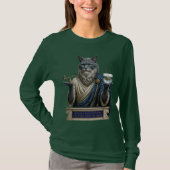 ロシアンブルーのアルキメデス猫 Tシャツ (正面)