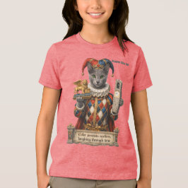 ロシアンブルーのアルレッキーノ猫 トライブレンドＴシャツ