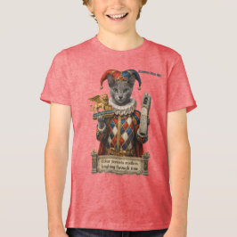 ロシアンブルーのアルレッキーノ猫 トライブレンドTシャツ