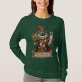 ロシアンブルーのアルレッキーノ猫 Tシャツ (正面)