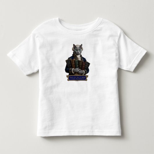 ロシアンブルーのイマニュエル・カント猫 トドラーTシャツ (正面)
