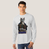 ロシアンブルーのイマニュエル・カント猫 Tシャツ (正面フル)