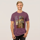 ロシアンブルーのカエサル猫 トライブレンドTシャツ (正面全面)