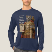 ロシアンブルーのカエサル猫 トライブレンドTシャツ (正面)