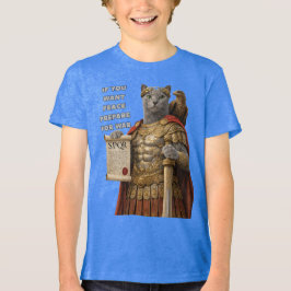 ロシアンブルーのカエサル猫 トライブレンドTシャツ