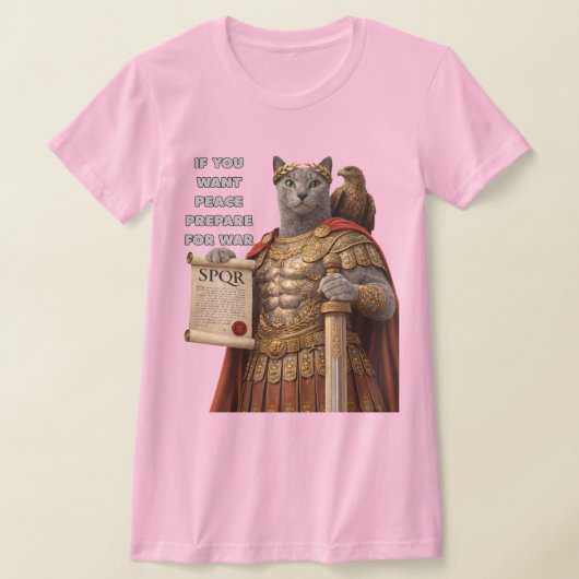 ロシアンブルーのカエサル猫 Tシャツ (レイダウン)