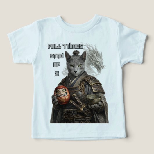 ロシアンブルーのサムライキャット (デザイン正面)