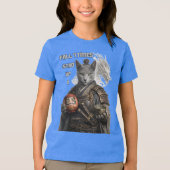 ロシアンブルーのサムライ猫 トライブレンドＴシャツ (正面)