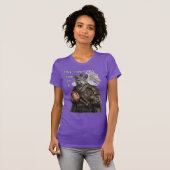 ロシアンブルーのサムライ猫 Tシャツ (正面フル)