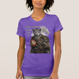 ロシアンブルーのサムライ猫 Tシャツ