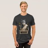ロシアンブルーのソクラテス猫 トライブレンドTシャツ (正面全面)