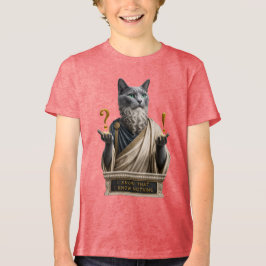 ロシアンブルーのソクラテス猫 トライブレンドTシャツ