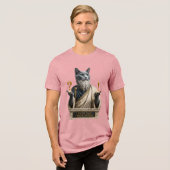 ロシアンブルーのソクラテス猫 トライブレンドTシャツ (正面全面)