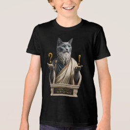 ロシアンブルーのソクラテス猫 トライブレンドTシャツ