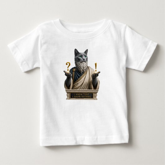 ロシアンブルーのソクラテス猫 ベビーTシャツ (正面)