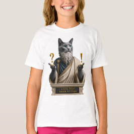 ロシアンブルーのソクラテス猫 Tシャツ