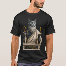 ロシアンブルーのソクラテス猫 Tシャツ