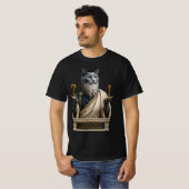 ロシアンブルーのソクラテス猫 Tシャツ (正面フル)