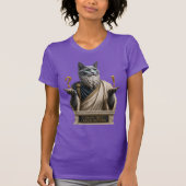 ロシアンブルーのソクラテス猫 Tシャツ (正面)