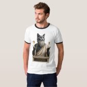 ロシアンブルーのソクラテス猫 Tシャツ (正面フル)