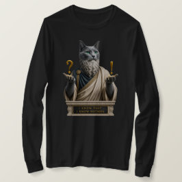 ロシアンブルーのソクラテス猫 Tシャツ